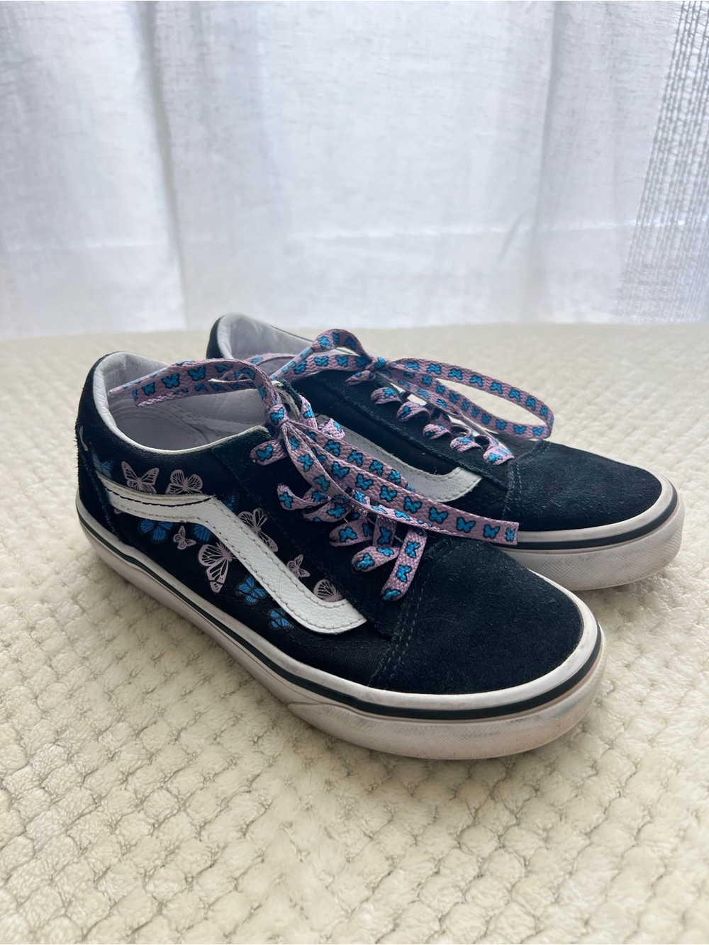 Vans Kids Old Skool Black Butterfly Shoes